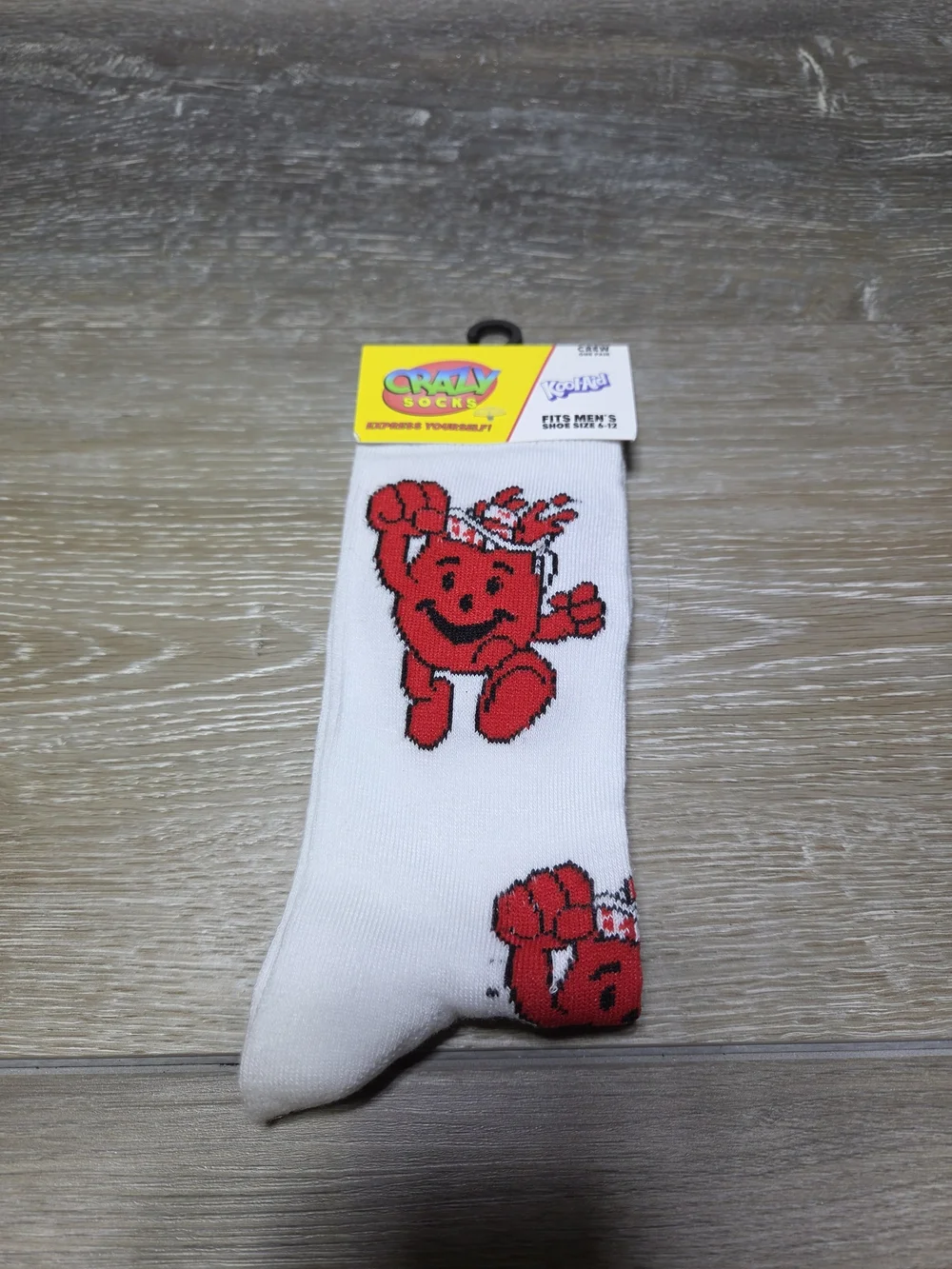 Crazy Socks 5 Pair Crew Sock Lot Food Logos Men's Shoe Size 6-12